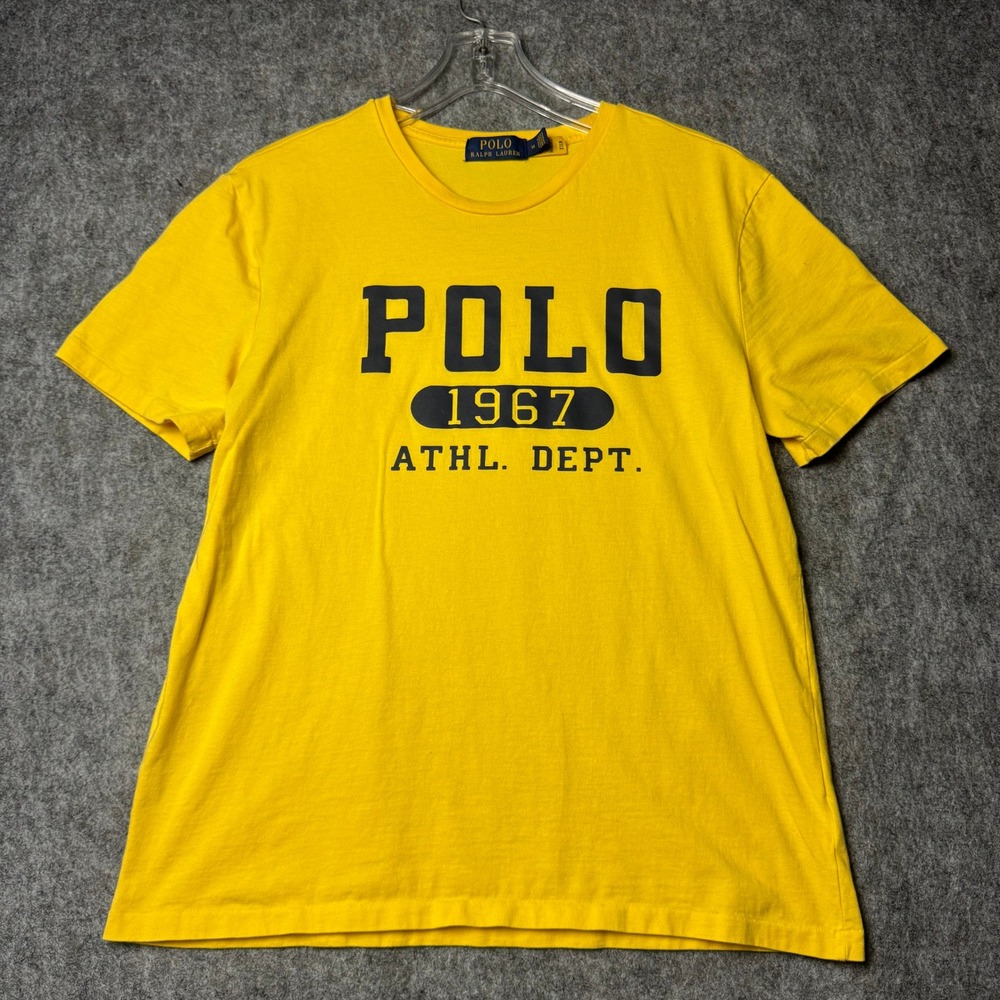 Polo Ralph Lauren Polo 1967 Athl Dept T Shirt Yellow Graphic Tee Men's M